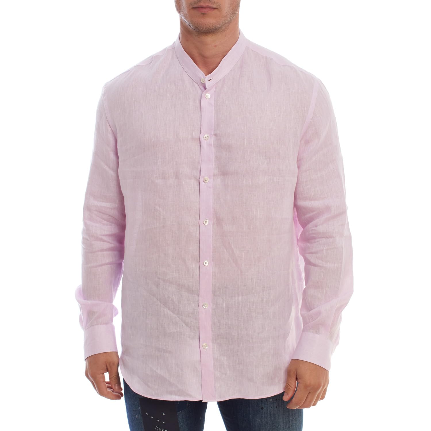 Emporio Armani Camisa de Lino Manga Larga 51SMGL para Hombre