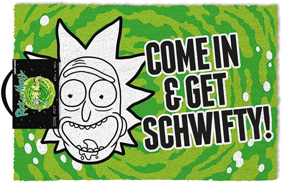 Cartoon Network Rick and Morty Get Schwifty Doormat Multi-Colour 40 x 60 cm