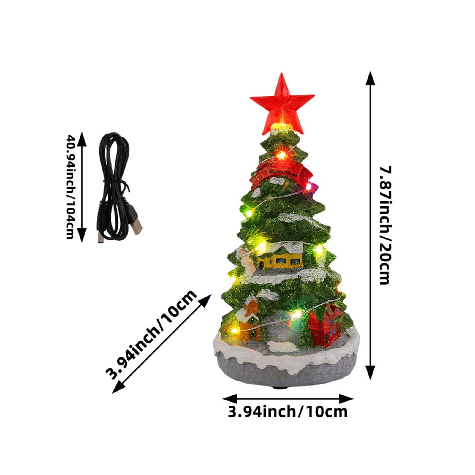 Carillon musicale illuminato a forma di albero di Natale, ornamento da tavolo per la casa e le vacanze, regalo per le vacanze