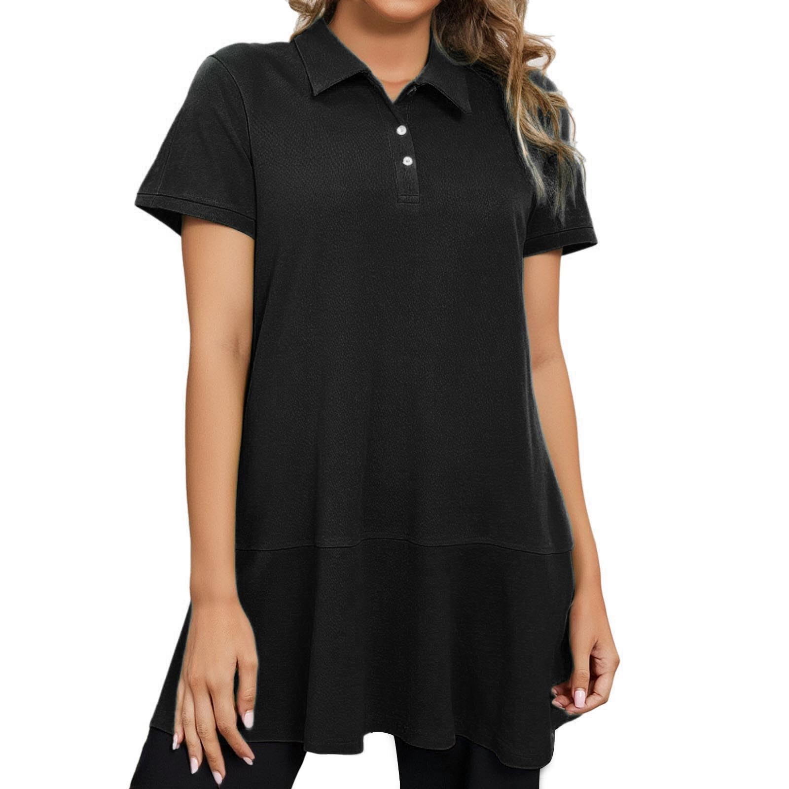 TTDGYYXW 2026 Vestido de Verano para Mujer con Cuello, Manga Corta, Volantes, Vestido de práctica de Tenis