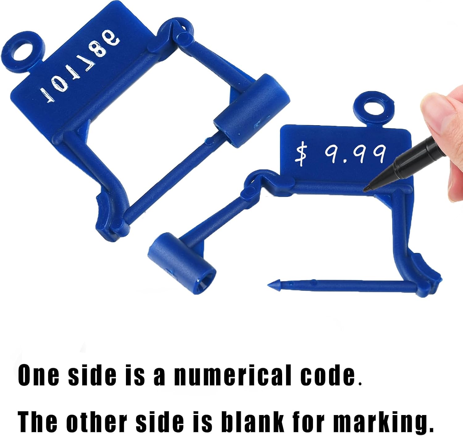 Plastic Padlock Seals Tags Disposable Self-Locking Numbered Tag Tamper Proof Security Padlocks Lable for Water/Electricity Meter Luggage, Bag, Clothes, Shose(Blue,100pcs)