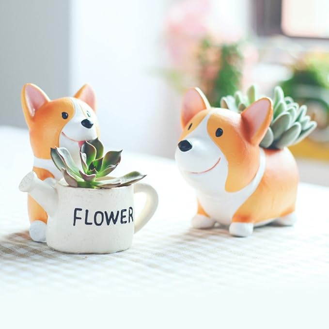 SUNE Lovely Dog Shaped Plant Decor Succulent Plants