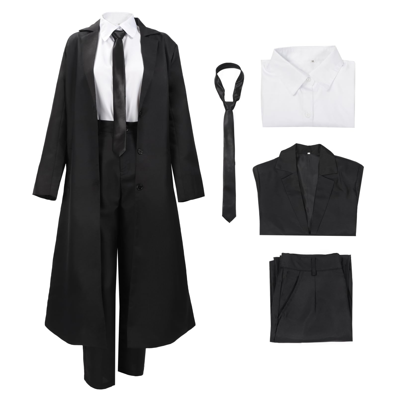 C-ZOFEKUS Size Cosplay Costume Full Set Black Coat Outfits for Adult Women Halloween Party
