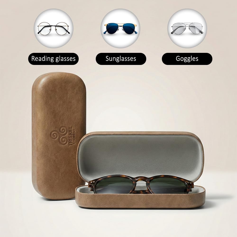 Rounded Rectangle Glasses Case – Hard Shell PU Leather Eyewear Case with Soft Lining & Magnetic Closure - Image 8