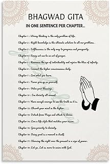 Bhagavad Gita In One Sentence Per Chapter Poster Indian Spiritual Sacred Art (6) Canvas Painting Wall Art Poster for Bedroom Living Room Decor 24x36inch(60x90cm) Unframe-style
