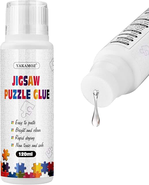 YAKAMOZ Updated Jigsaw Puzzle Glue with New Sponge Head for Adults and Children Clear Water-Soluble Special Craft Puzzle G...