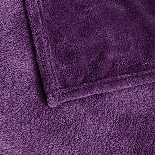 Image of BEDELITE Fleece Blanket King Size Blankets for Bed, Luxury Plush Cozy Fuzzy Blanket 108x90 inches, Super Soft Warm Lightweight Throw Blanket All Seasons Suitable, Purple