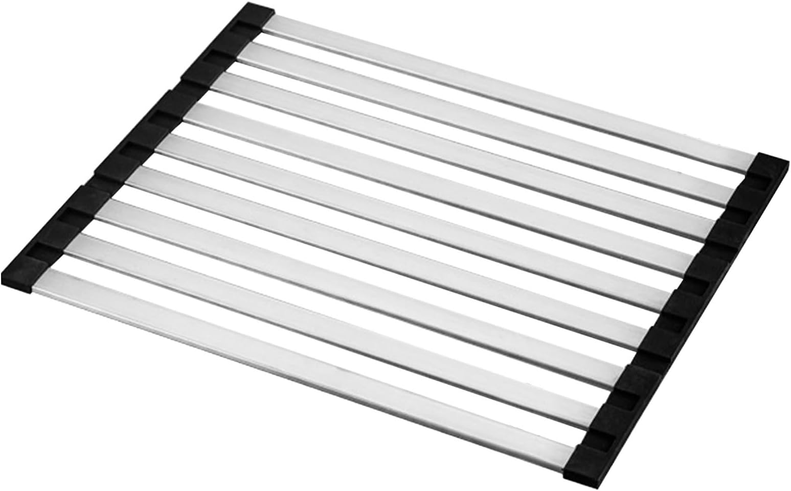 Dish Drying Rack - Foldable Dish Drainage, Kitchen Sink Rack Organizer | Multipurpose Rolling Flat Mat With Non Slip Coating, Counter Rack For Drying Bowls