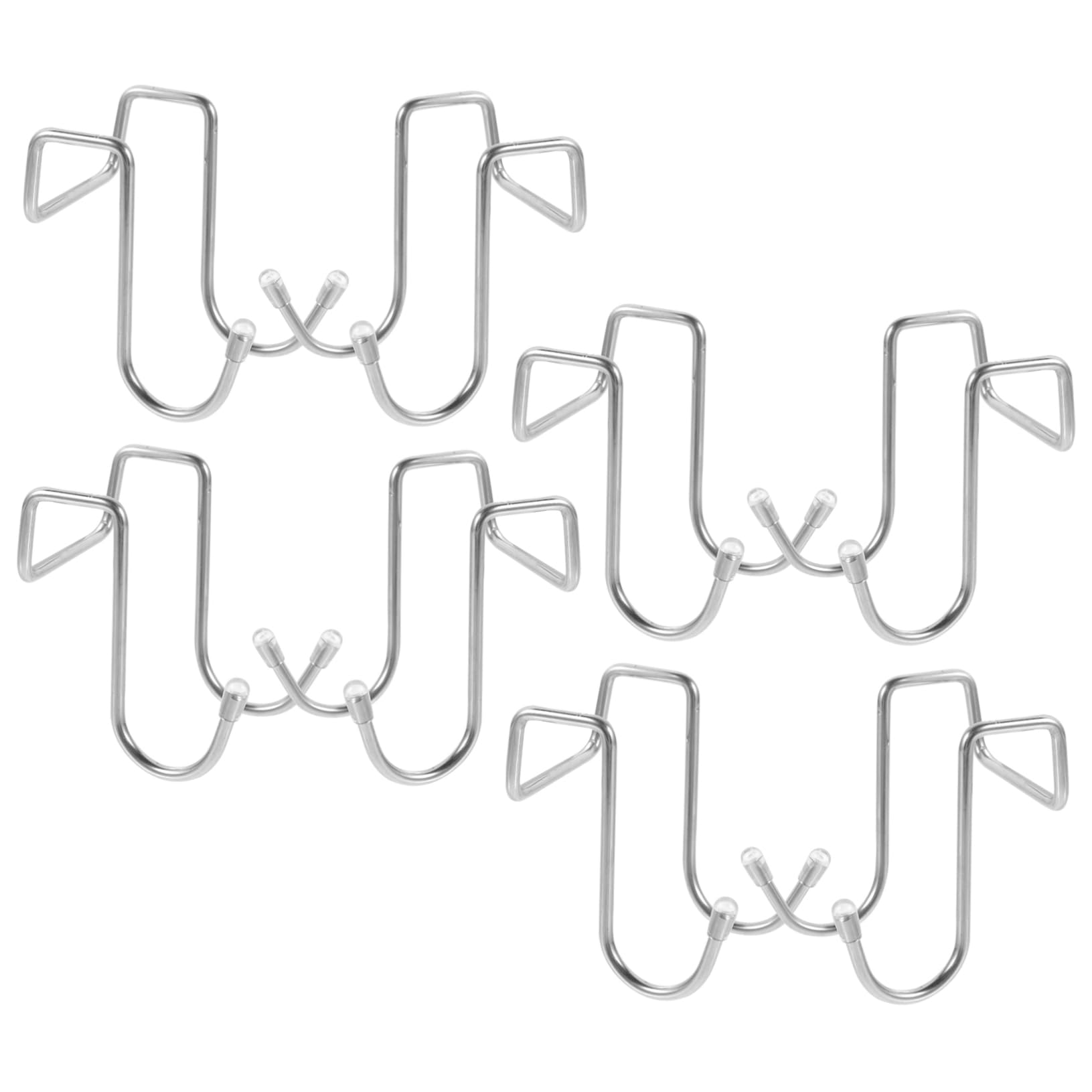 MUSISALY 8pcs S Shape Hanger Hangera Kitchen Cabinet Hooks Double Door Hook Over The Door Hook Over The Door Coat Hooks Hanging Clothing Racks Coat Hangers Stainless Steel Door Hook Silver