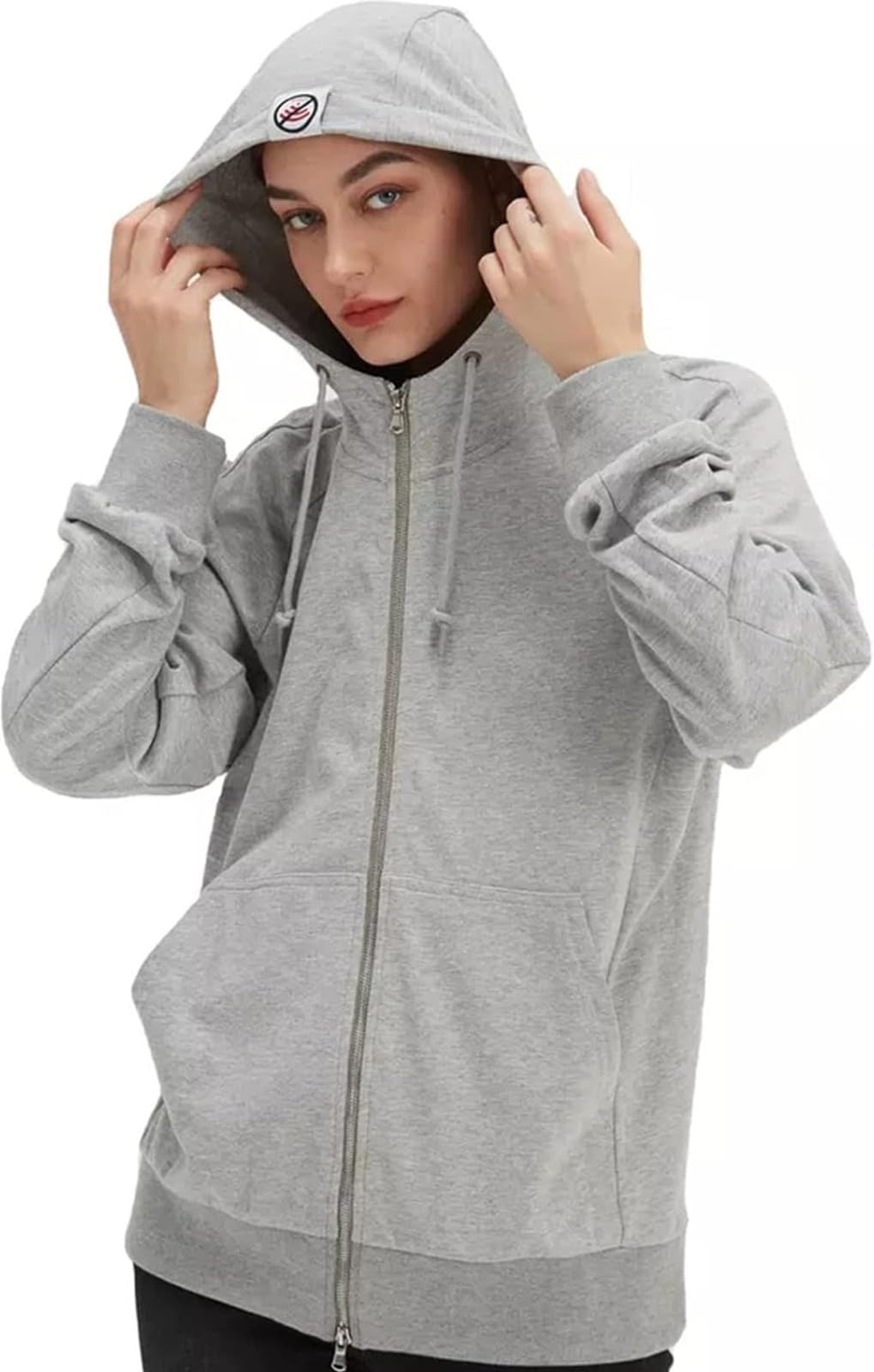 Sudadera Faraday Cremallera Protección EMF Capa Tela Plateada Bloqueo Radiación 5G WiFi RF Microondas Mujeres Embarazadas