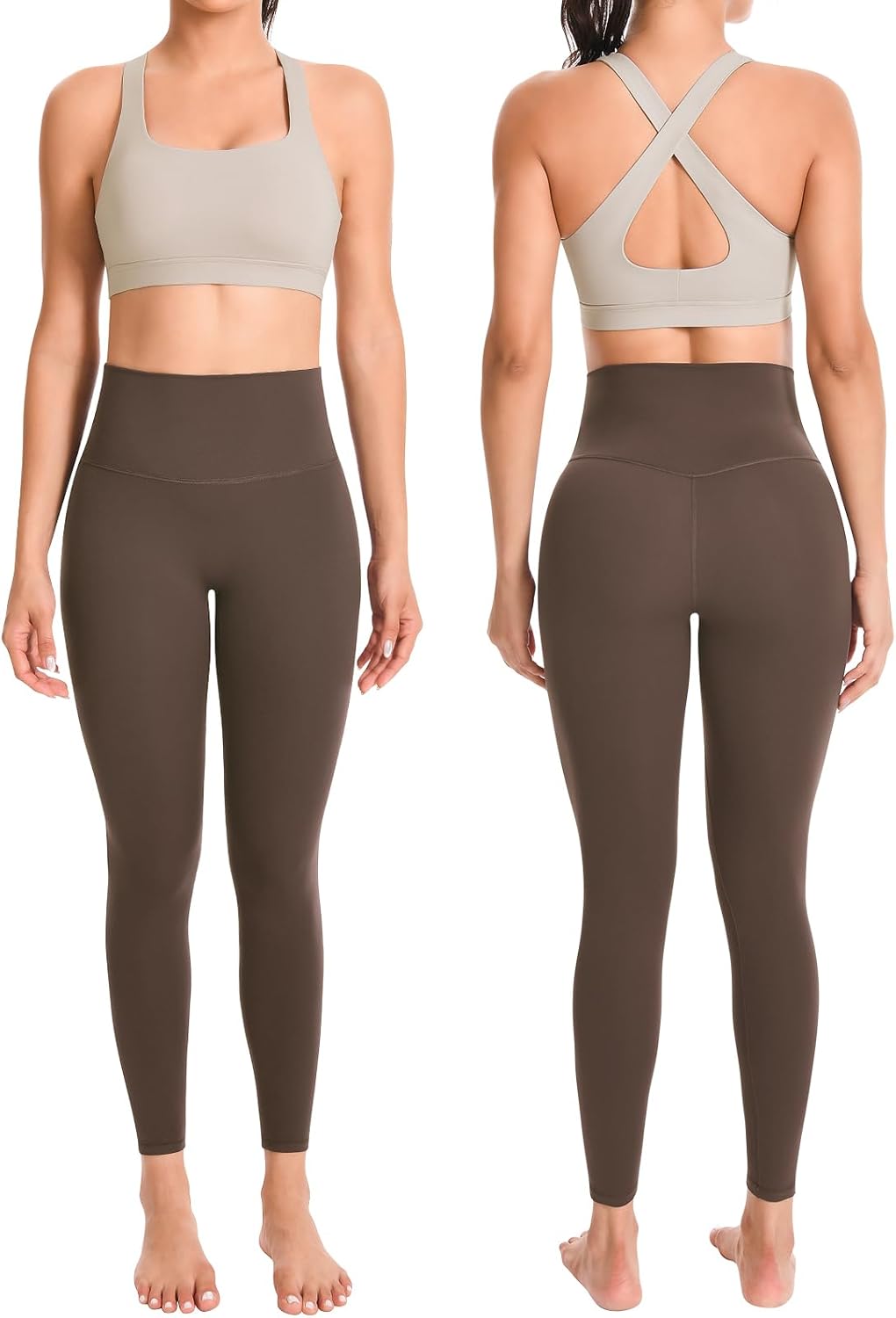 Workout Sets for Women High Waisted Leggings with Cross Back Sports Bra 2 Piece Yoga Outfits Gym Clothes Sets
