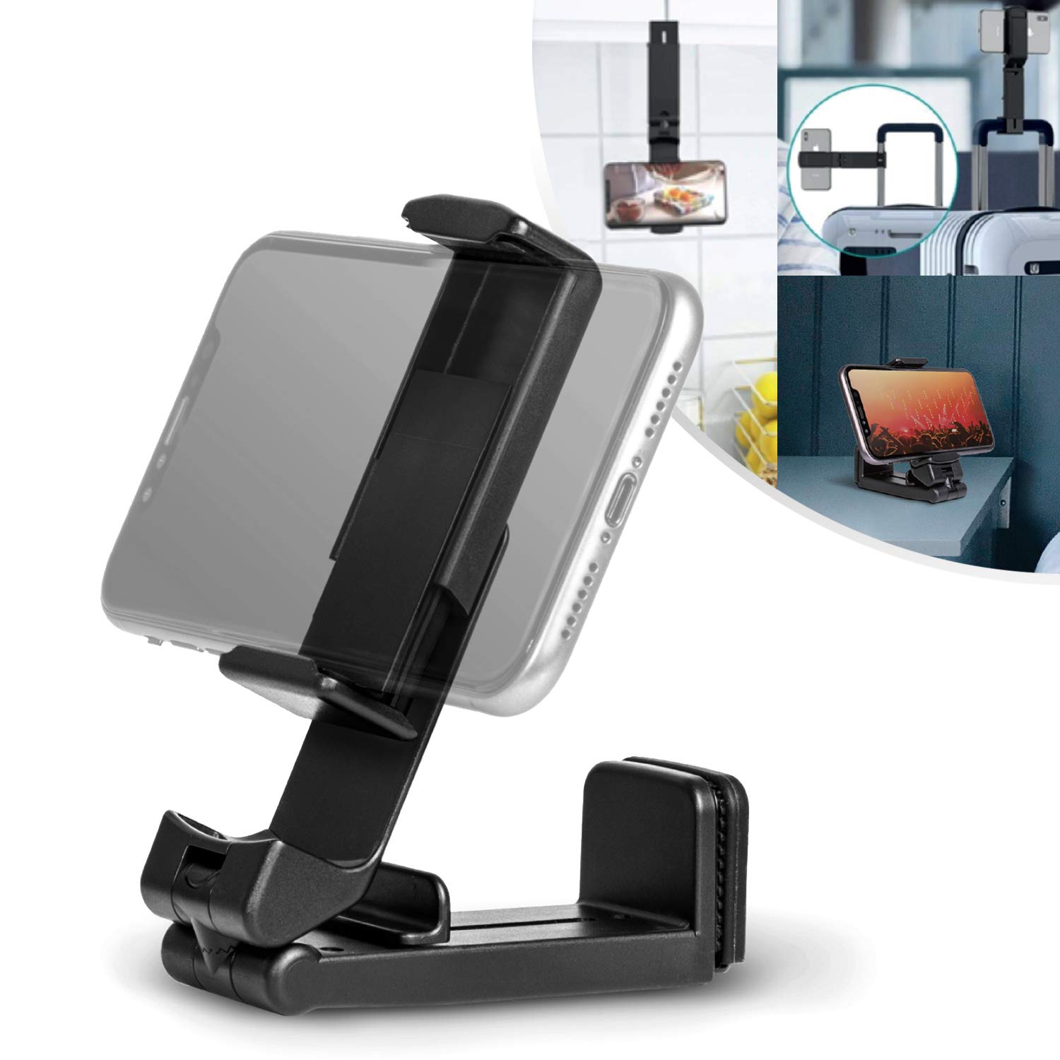 Desire2 Phone Stand, Adjustable Mobile Phone Holder, Multi Angle Long Arm Stand Compatible with Smartphones up to 95mm, iPhone, Samsung, Huawei and more - Black