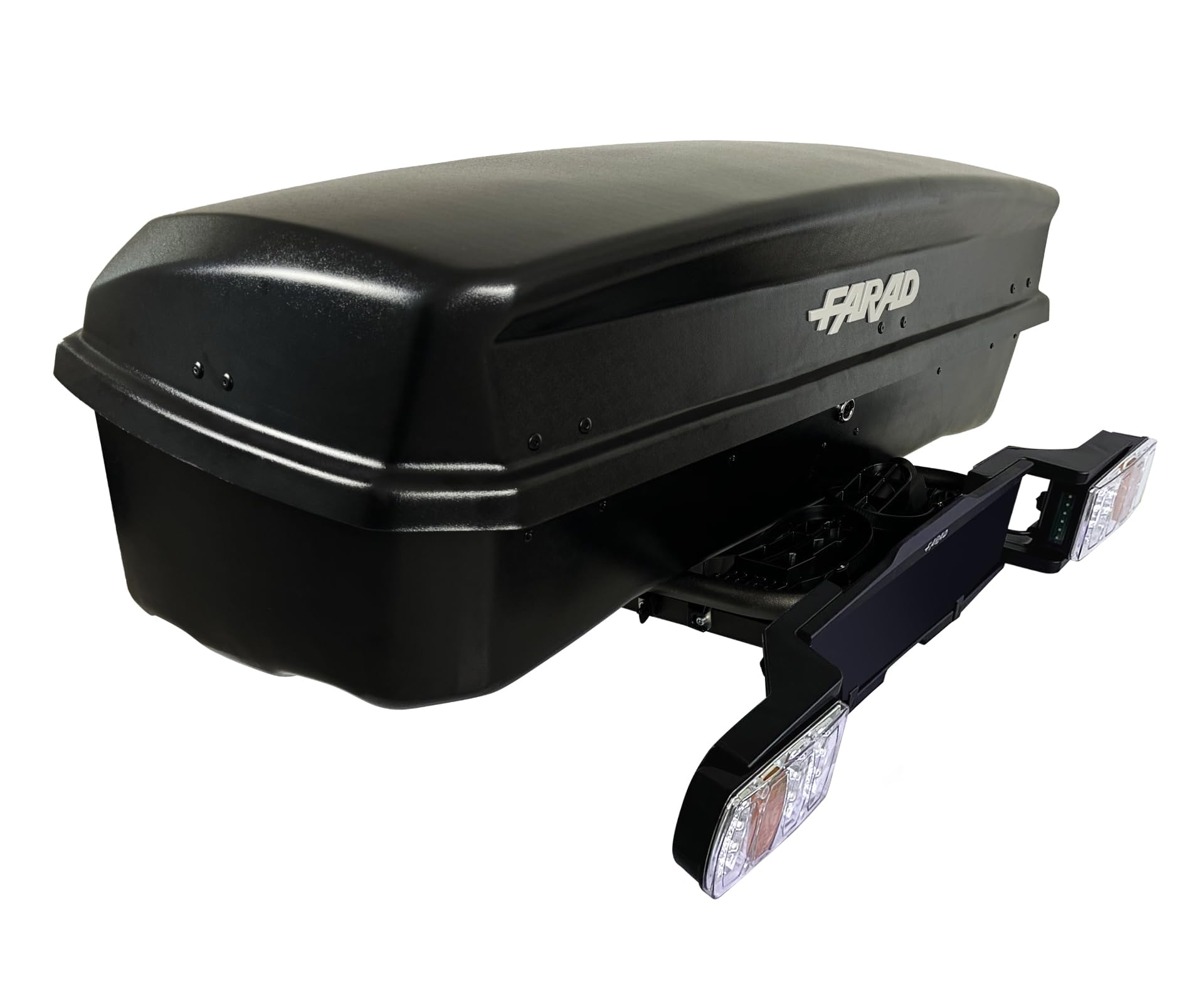 Farad Maki 300L Attelage de remorque – Noir gaufré, porte-bagages arrière, anti-rayures, avec serrure de sécurité