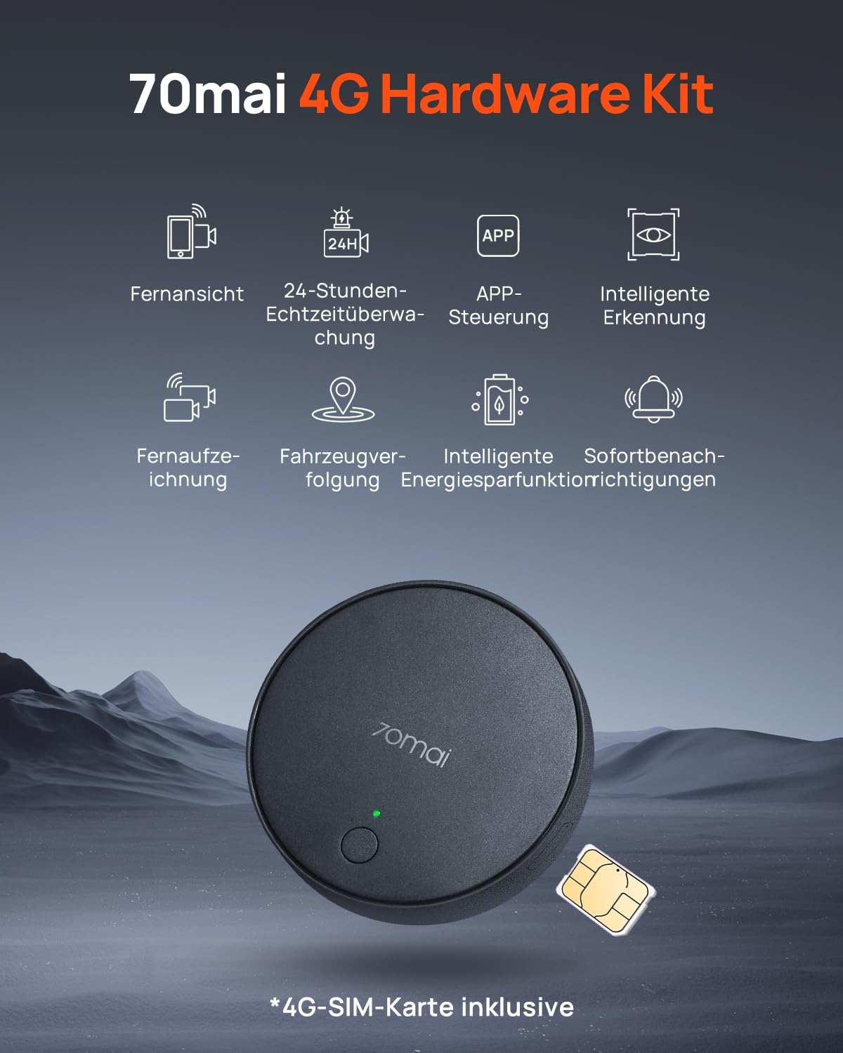 70mai 4G Hardwire Kit UP04 Typ-C für Dash Cam A810 Lite 4K Omni T800 A810S A510 M800 Smart Park Überwachung GPS