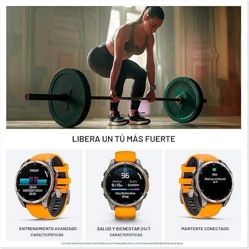 Miniatura 5 de Garmin fēnix® 8 – 47 mm, AMOLED, Zafiro, Smartwatch GPS Multisport Premium, Vida Útil de Batería Larga, Certificado para Buceo, Linterna LED Titanio