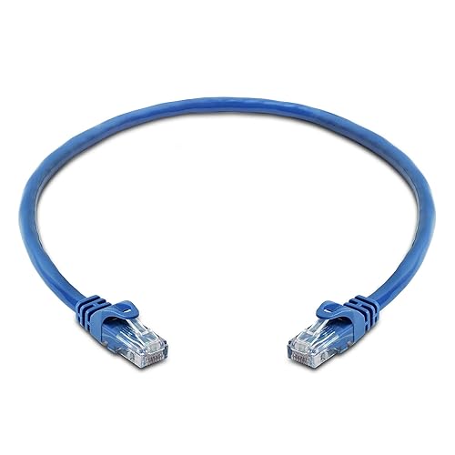 Vista 23 de Cmple - Cable Cat 6 de alta velocidad - Cable de red de 10 Gbps, LAN Ethernet Cat6, conectores RJ45 chapados en oro - 5 pies blanco