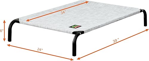 Miniatura 3 de Go Pet Club Cama elevada para mascotas de 39 pulgadas para interiores y exteriores, con malla transpirable en gris claro jaspeado, talla M, M