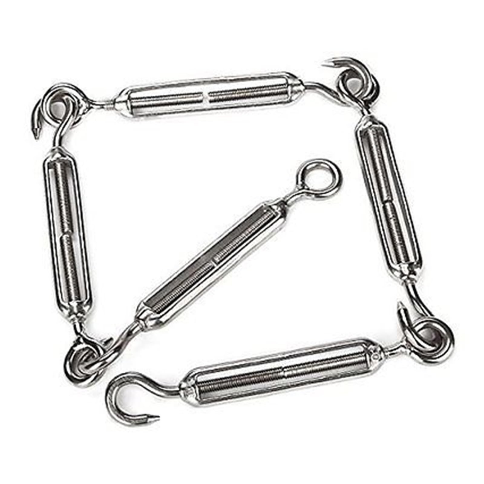 Tenditori in Acciaio Inox, 5 Pezzi Gancio for Cavo Metallico; Tenditore a Occhiello in Acciaio Inossidabile 304