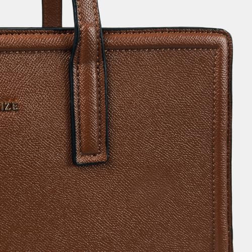 Image of Accessorize London Women's Brown Triple Compartment Lexi Shoulder Bag office use I tote bag for woman I Tote handbags for women I Tote stylish I shoulder bag