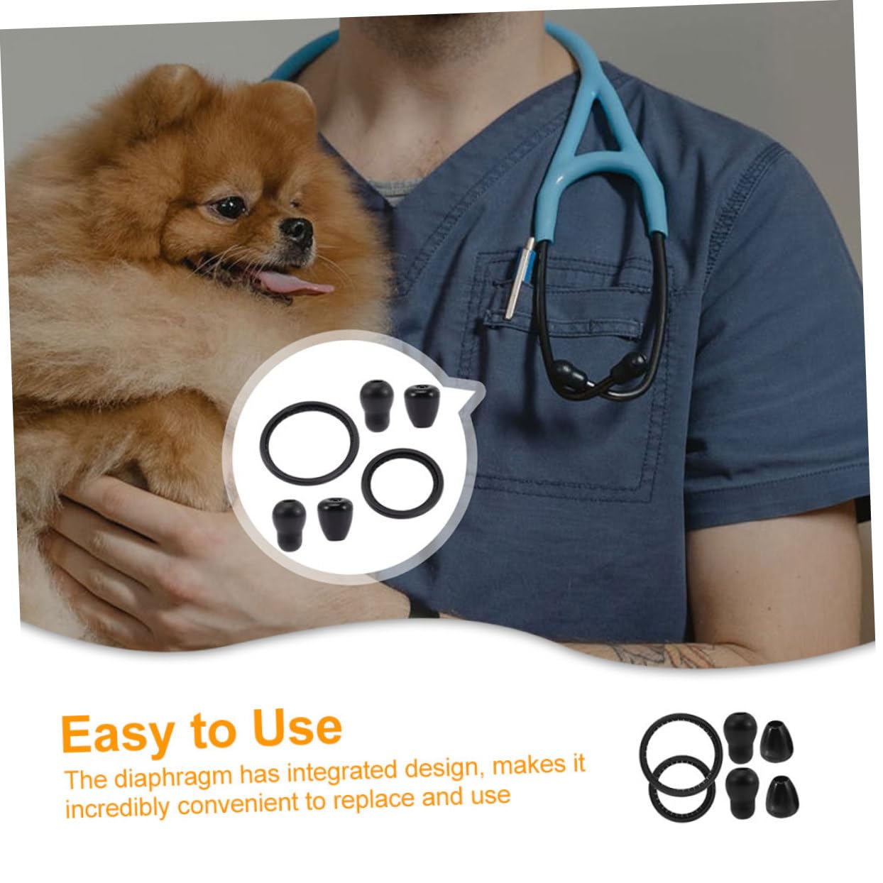 SOLUSTRE 8sets Membrane e Auricolari Per Stetoscopio Accessori Medici Per Professionisti Della Salute Compatibili Con La Maggior Dei Modelli Sul Mercato Comfort Assicurato e Facile Utilizzo