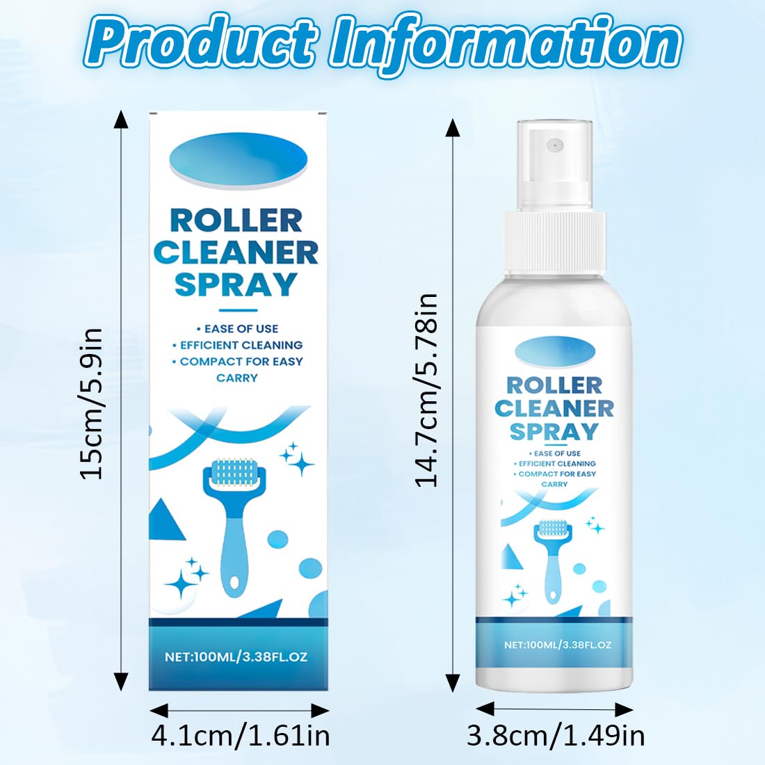 1 pezzo Microneedling Viso Roller Cleaner, Derma Roller Cleaner, Spray Roller Cleaners, Adatto per Rulli, Microaghi, Derma Stamp, 100ml
