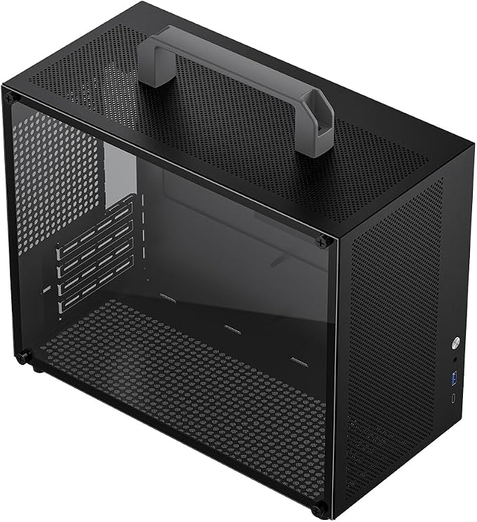 Gabinete Micro ATX Mini PC con vidrio templado negro miniatura 11