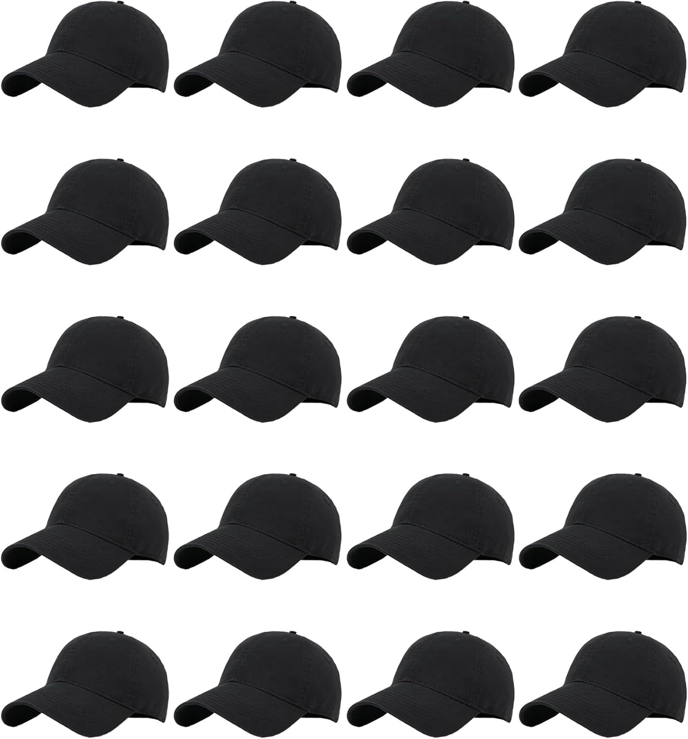 20 Pack Baseball Cap Blank Trucker Hats Bulk Wholesale Hats Adjustable Plain for Men Women