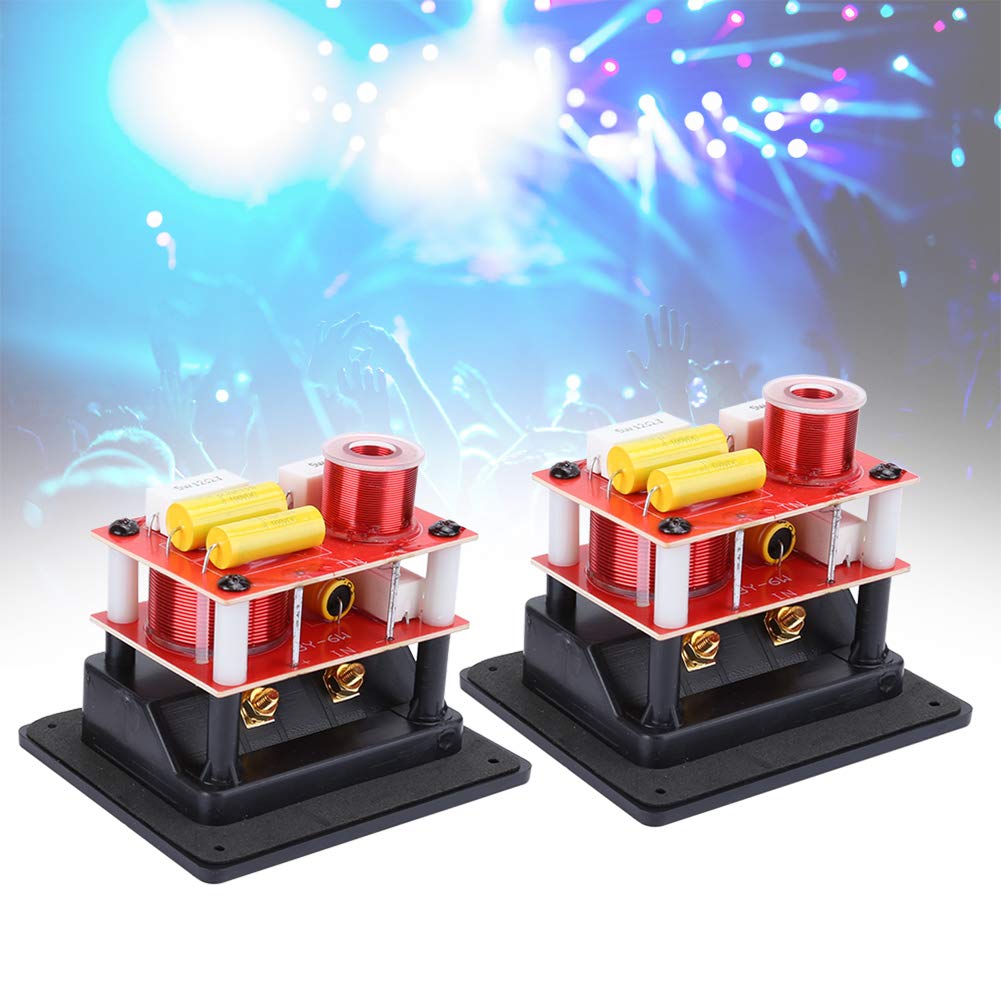 2PCS HiFi Crossover Filters, Tweeter Bass 2-Way Speaker Frequency Divider 120W 4-8 Ohms Impedance for 3-8inch Bookshelf HiFi Fever Speaker with Connection Board for Car Speakers