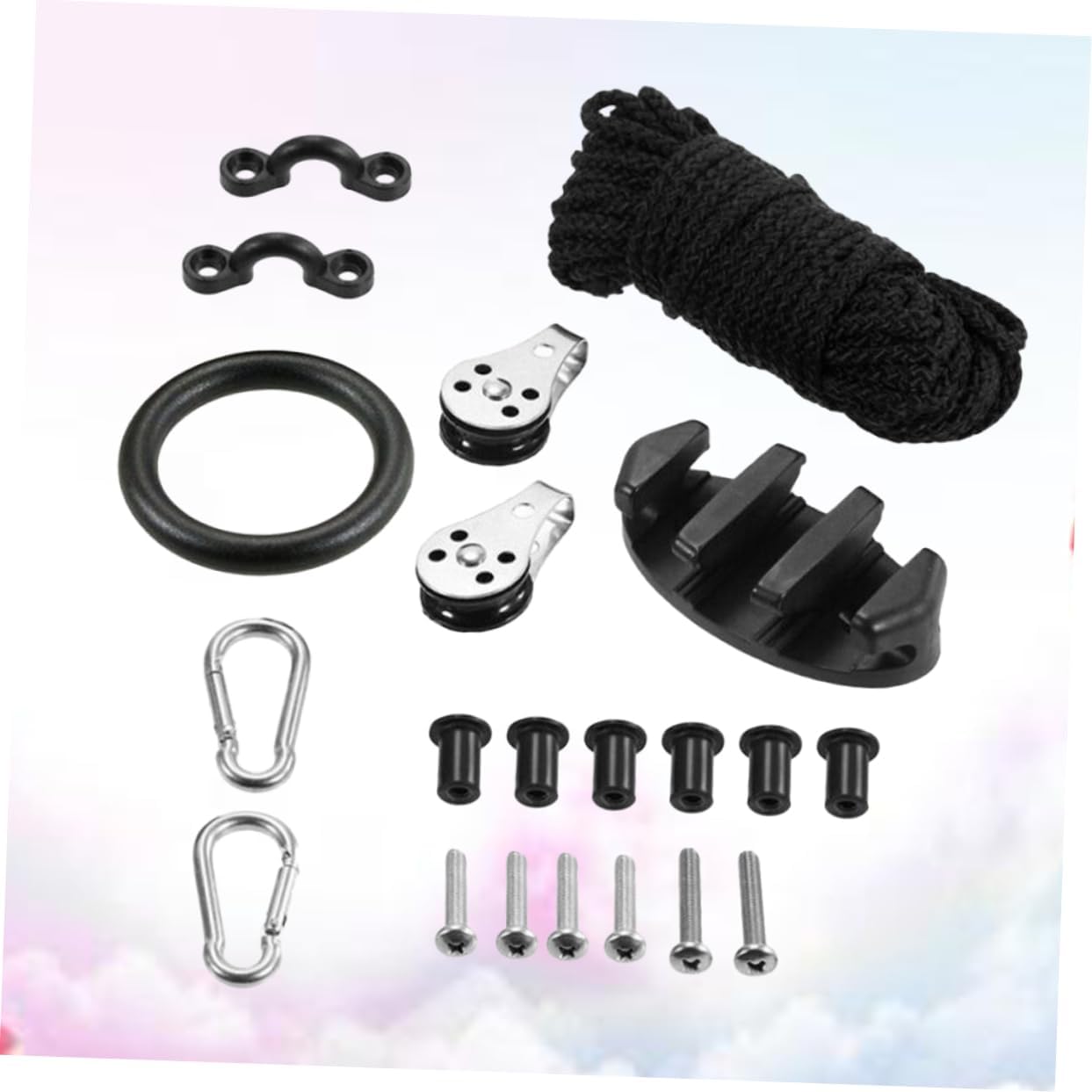 POPETPOP Kayak Anchor Trolley Kit Rigging Ring and Cleat Sturdy Accessories for Water Sports for Canoeing and Fishing