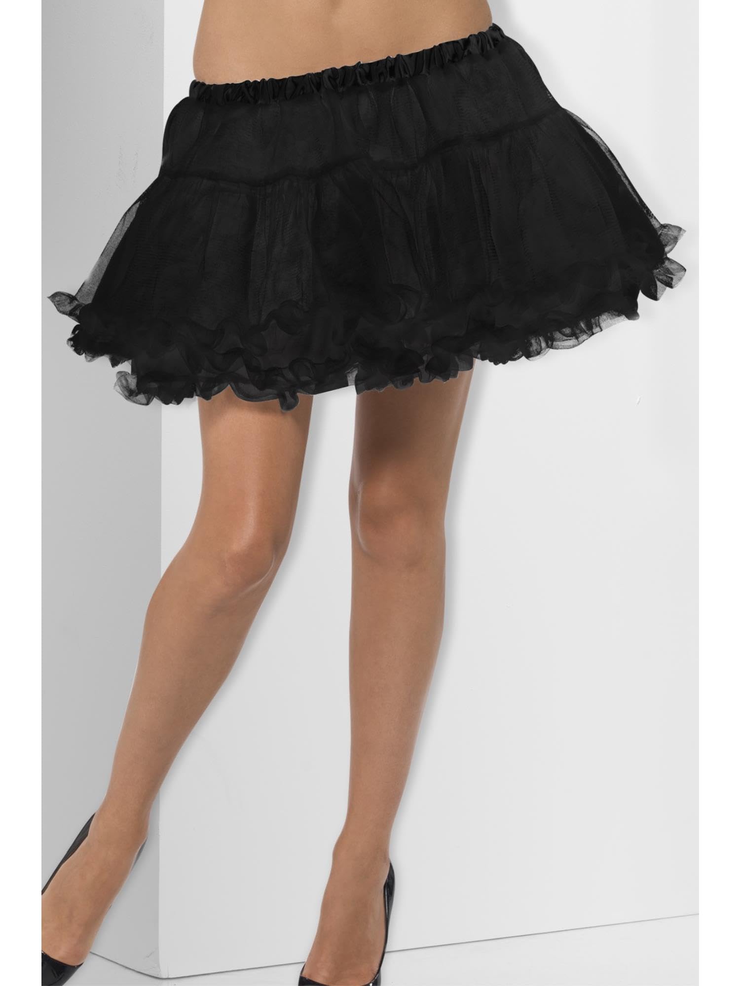 Smiffys Petticoat, Black with Satin Band, Fever Tutu's & Petticoats Fancy Dress, Fever Dress Up Accessories