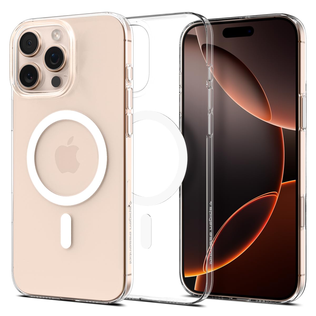 Spigen Clear Crystal MagFit Back Cover Case Compatible with iPhone 16 Pro (PC | Clear White)