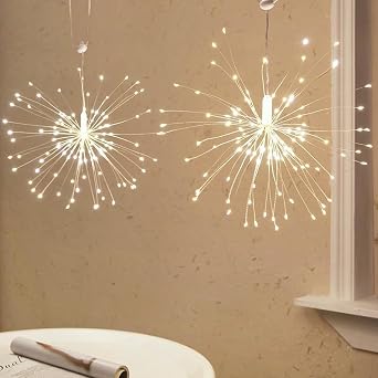 iCAN Indoor Starburst LED String Lights, Ambient Warm White LED 3000K - Battery Powered