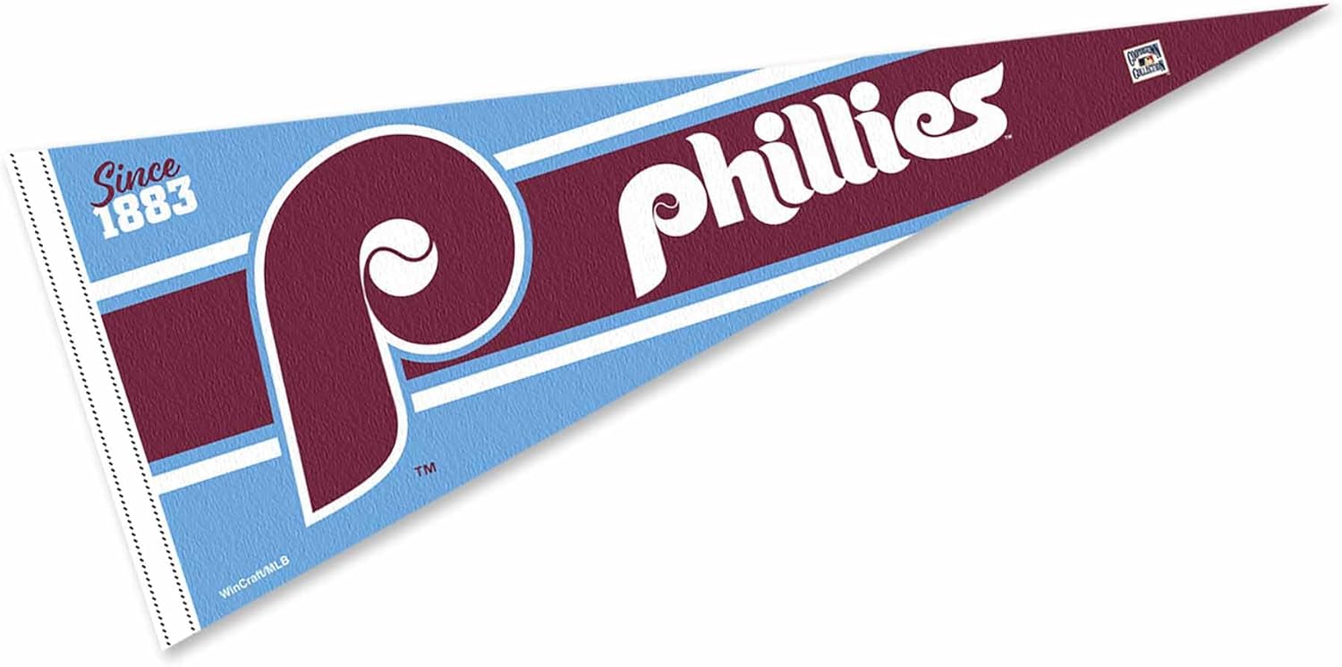WinCraft Phillies Retro Vintage Throwback Full Size Pennant Flag