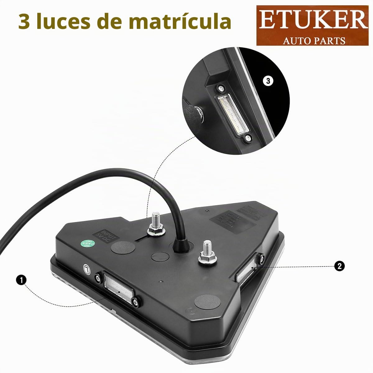 2 luces traseras LED 12-24 V, 6 funciones, CE, impermeables, reflectoras triangulares, luz trasera, luz de freno, luz antiniebla roja para caravana, camión LKW