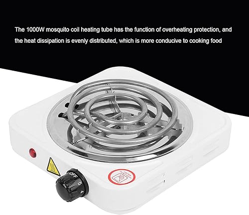 Miniatura 4 de Estufa eléctrica portátil estufa de tubo individual de acero inoxidable de 1000 W placa caliente eléctrica con controles de temperatura suministros