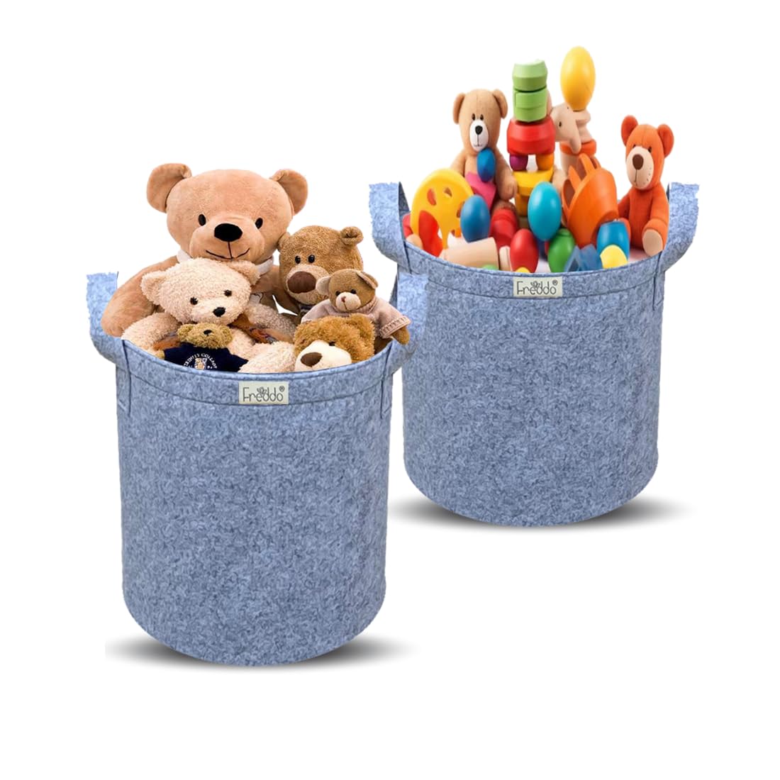 FREDDO - Storage Bins Foldable & Convenient Felt Fabric Storage Organizer for Loundry, Toys, Clothes, Books, Color- Grey - Pack of 2 Pcs (B0D9FC8K3V) Amazon Price History, Amazon Price Tracker