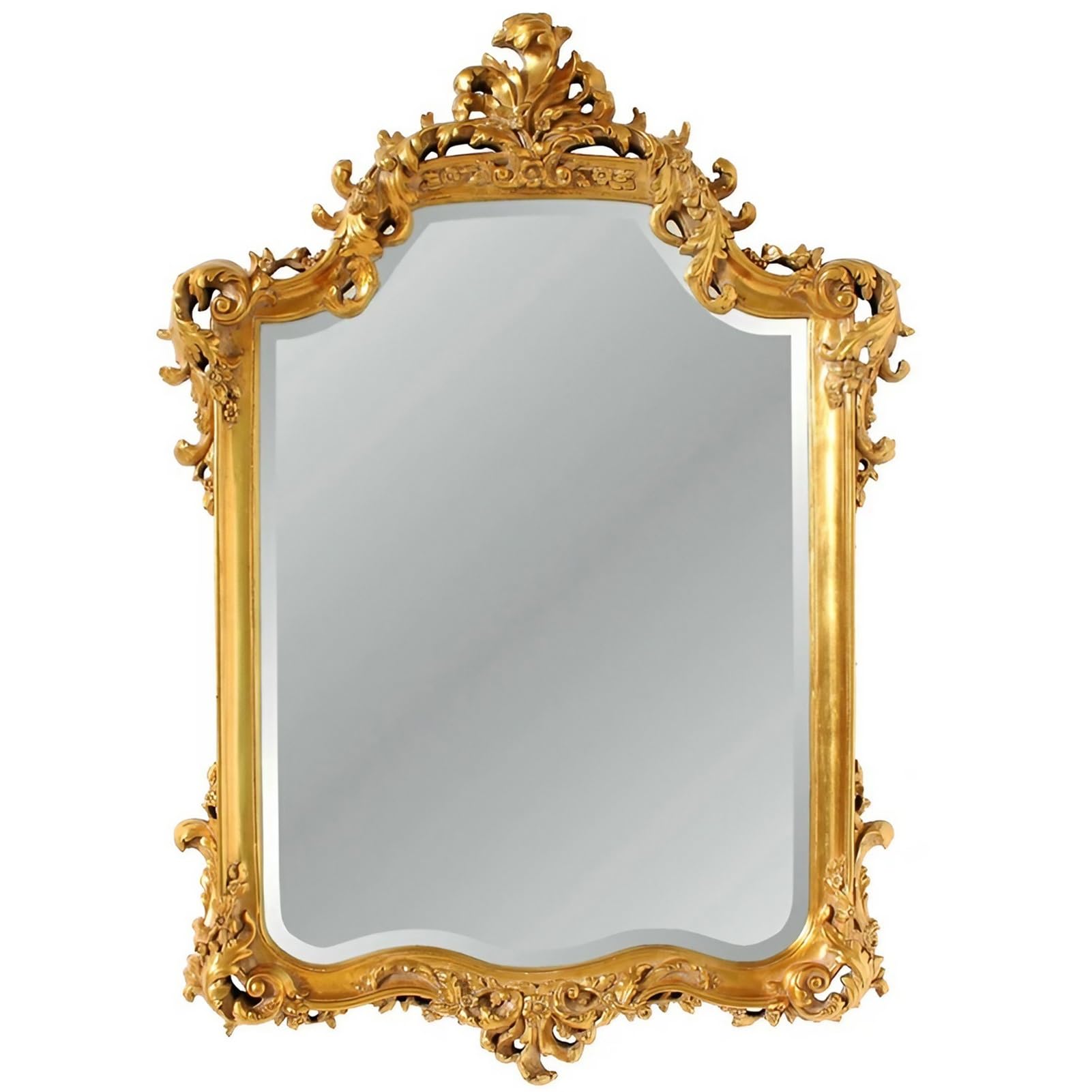 FGXHHS Baroque French Vintage Wall Mirror - Traditional Ornate Vanity for Bathroom Living Room Hallway Entryway Fireplace Decor 95×67cm(Antique Gold)