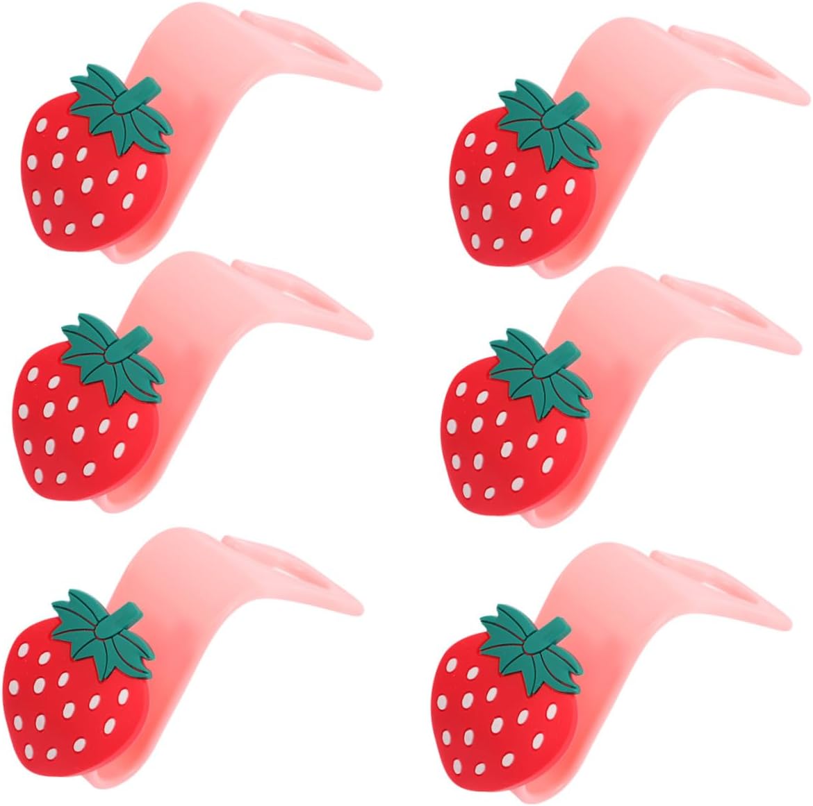 2sets Strawberry Car Headrest Hooks Organizer Cute Backseat Storage Hangers for Bags Purses and Accessories Durable Easy Installation for Car Consoles Organizers 6pcs*2