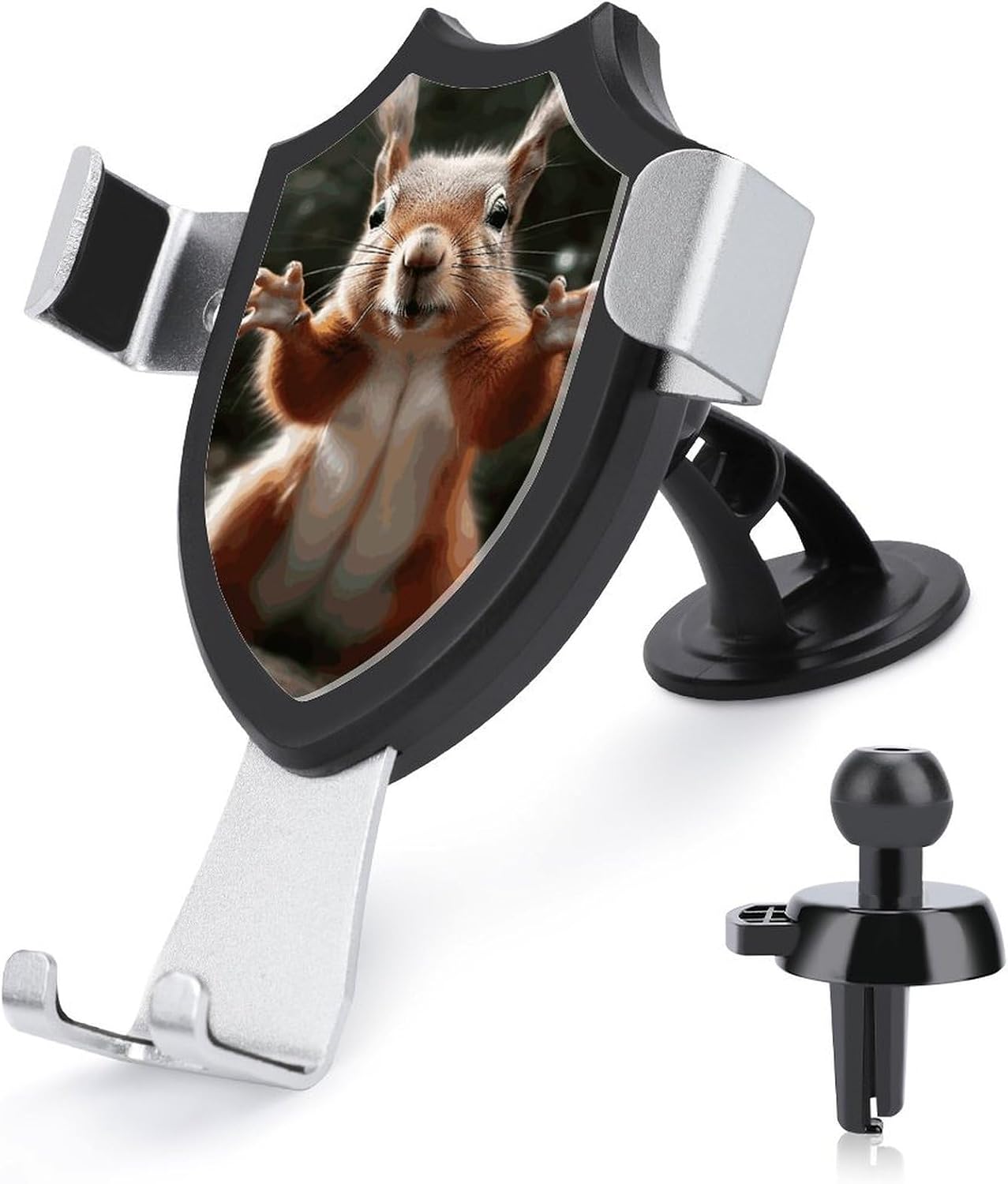 Phone Mount for Car, Squirrel Funny Animal Print Suction Cup Phone Holder Phone Holder Suitable for Car Dashboard,Windshield,Vents.