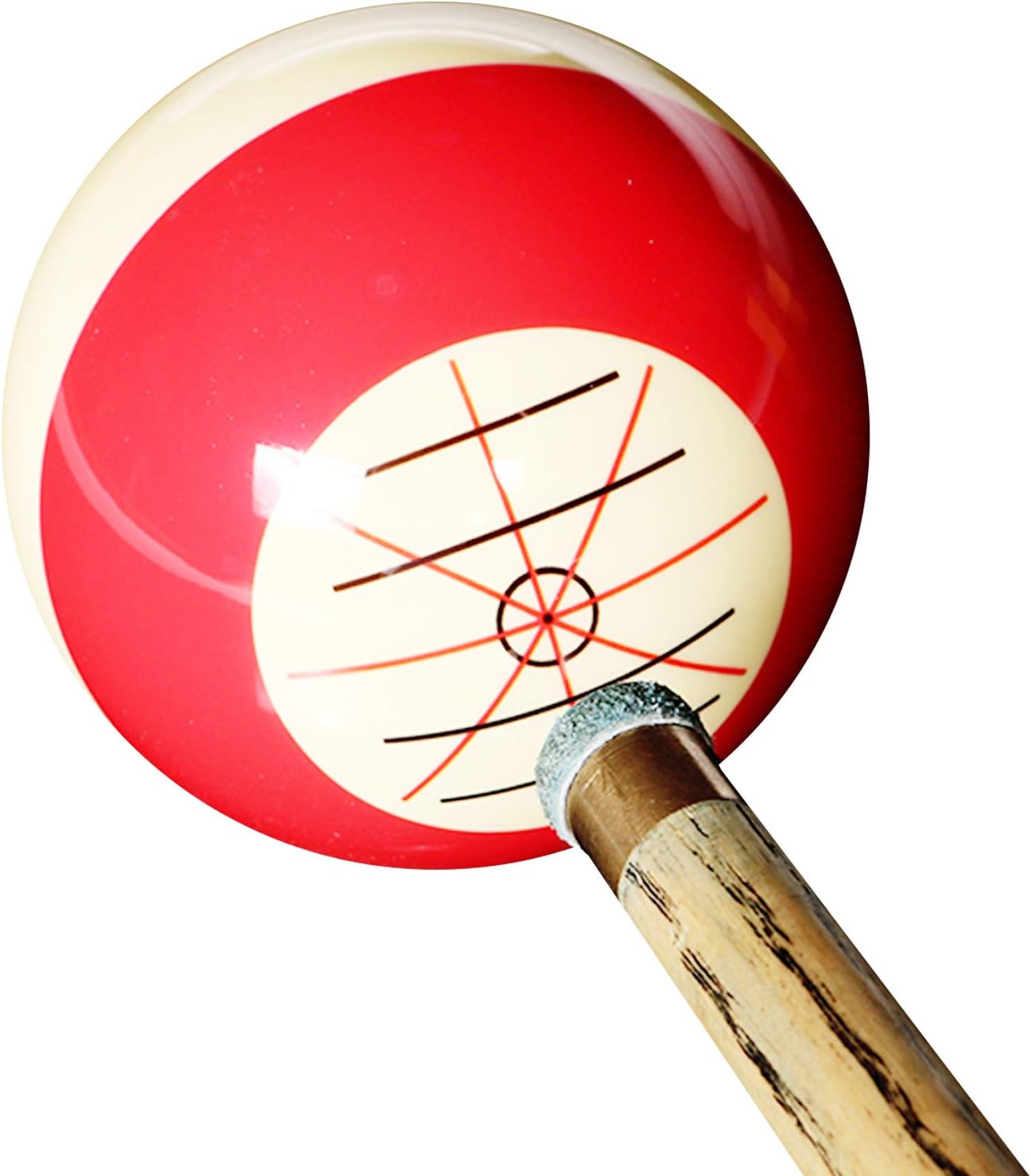 Billiards Pool Cue Ball, 2-1/4"/57.2mm Phenolic Resin Practice Training Aid with Precision Target Markings, Dual-Sided 8-Ball Spin & Angle Training for Beginners & Advanced Players