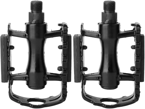 1 Pair Black Aluminum Alloy Bike Pedals for Mountain Road Riding