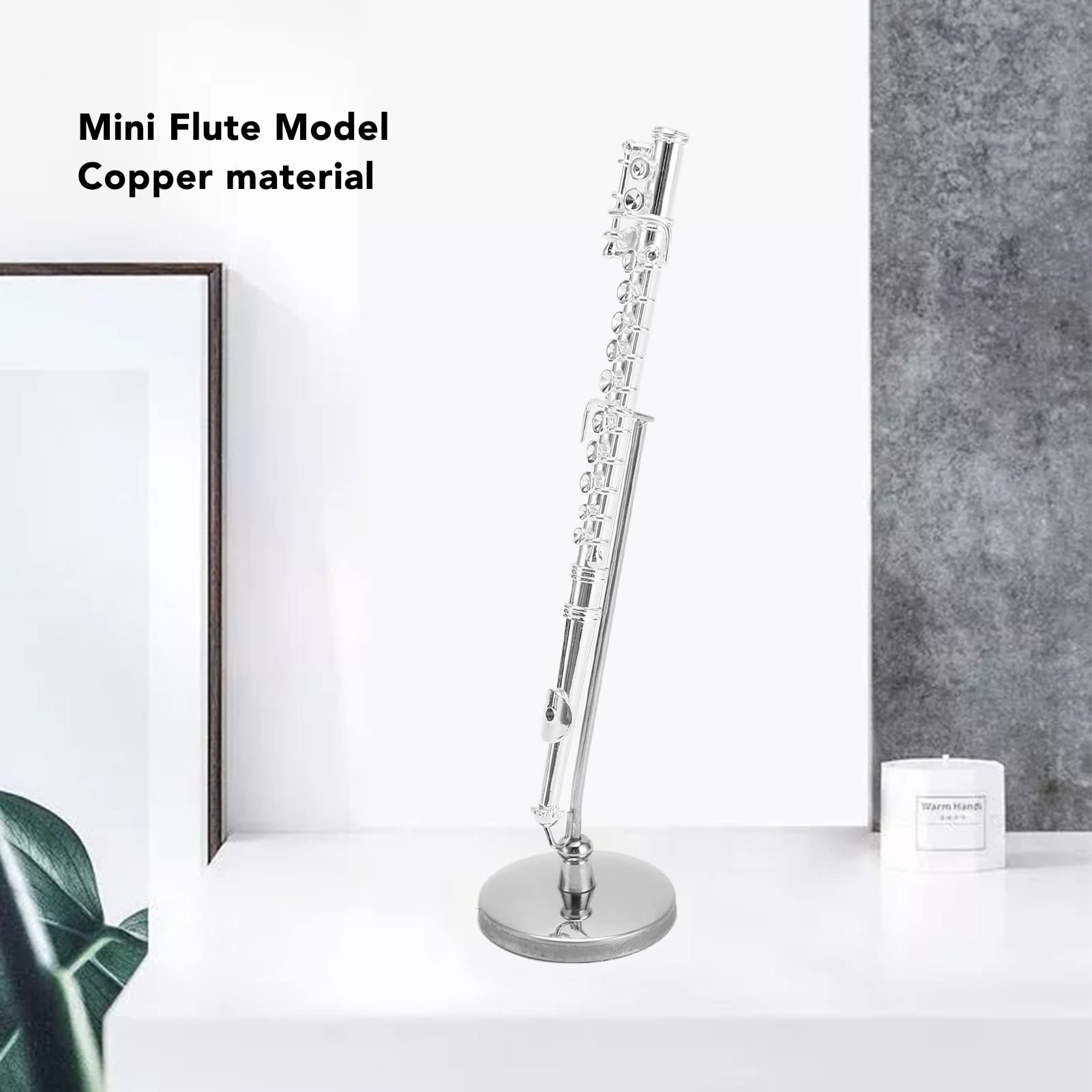 Flauta en Miniatura de Cobre ,Flauta en Miniatura Resistente a los Impactos ,Modelo de Flauta en Miniatura de Oro Estable y Resistente Al Desgaste ,con Soporte y Estuche