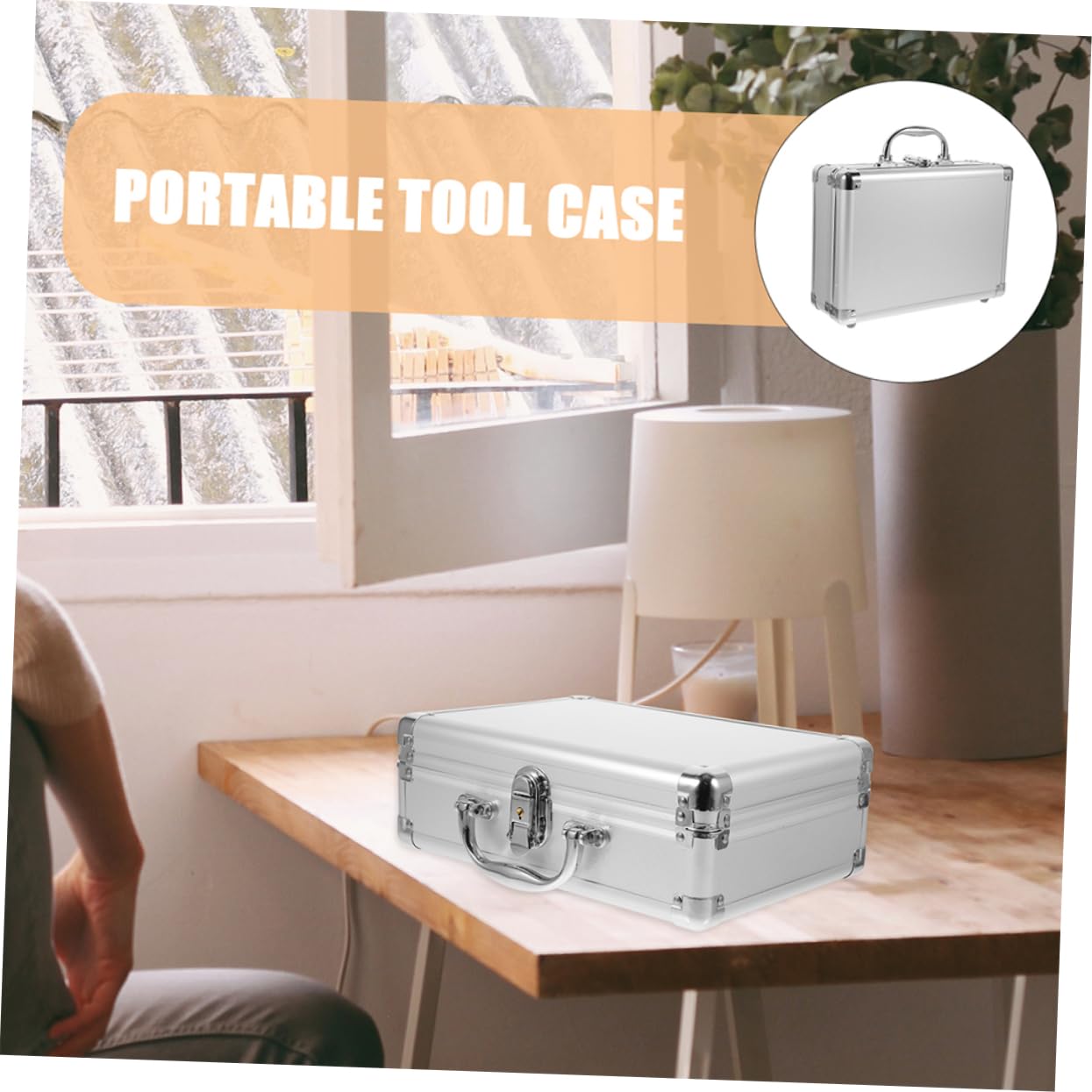 Lurrose Aluminum Alloy Multi Functional Portable Storage Case Hard Carrying Case with Key Lock Includes Egg Flat for Instruments Cosmetics and Tools