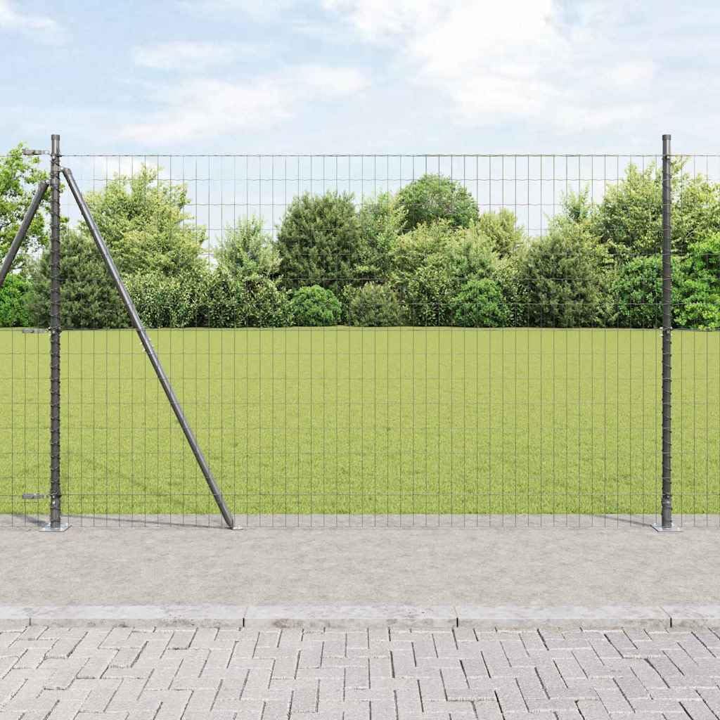 vidaXL Ogrodzenie Euro z betonu 10 x 1,6 m Stal pokryta PVC Szary