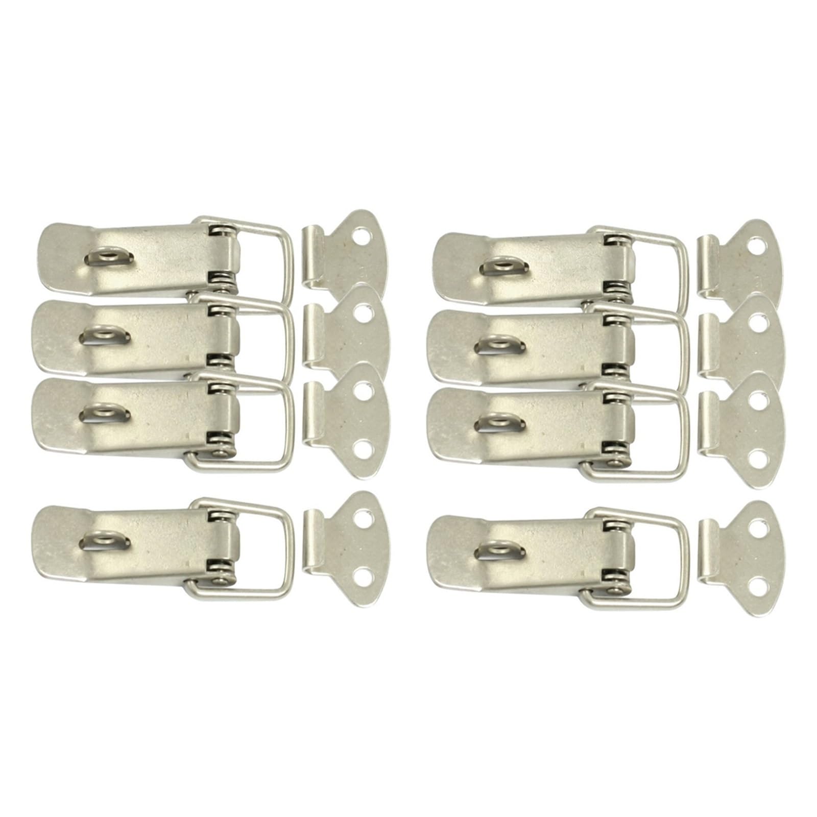 Zihdke Silver 8 Pcs Hardware Cabinet Boxes Spring Loaded Latch Catch Toggle Hasp For Toolbox