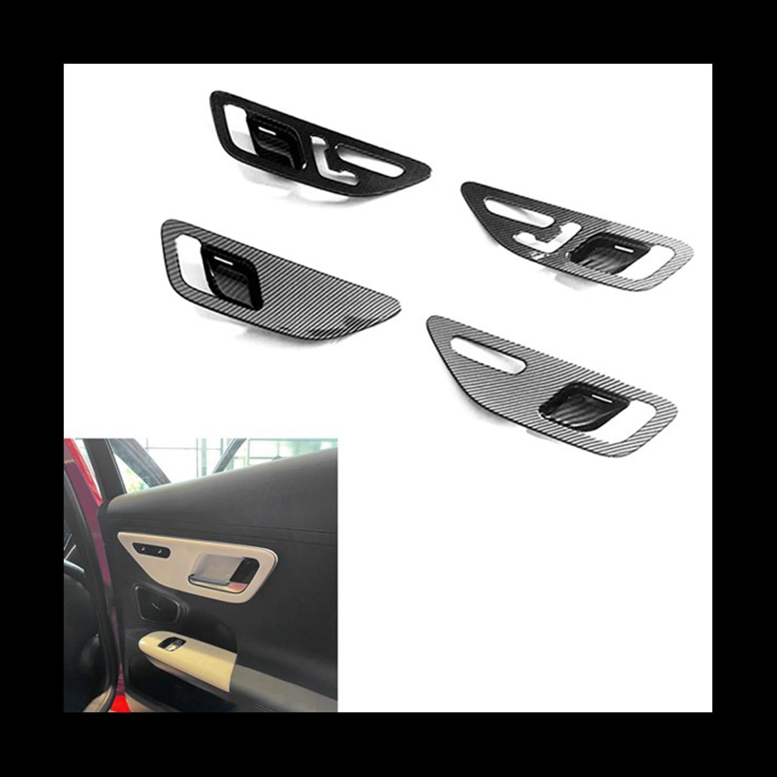 ANTCRZ Maniglia Interna Porta per Mercedes per Benz Classe C W206 2022 2023 Accessori Interni ABS Porta Interna Maniglie Striscia Decorativa LHD Maniglia Portiera dell'Auto (Colore : Single Button