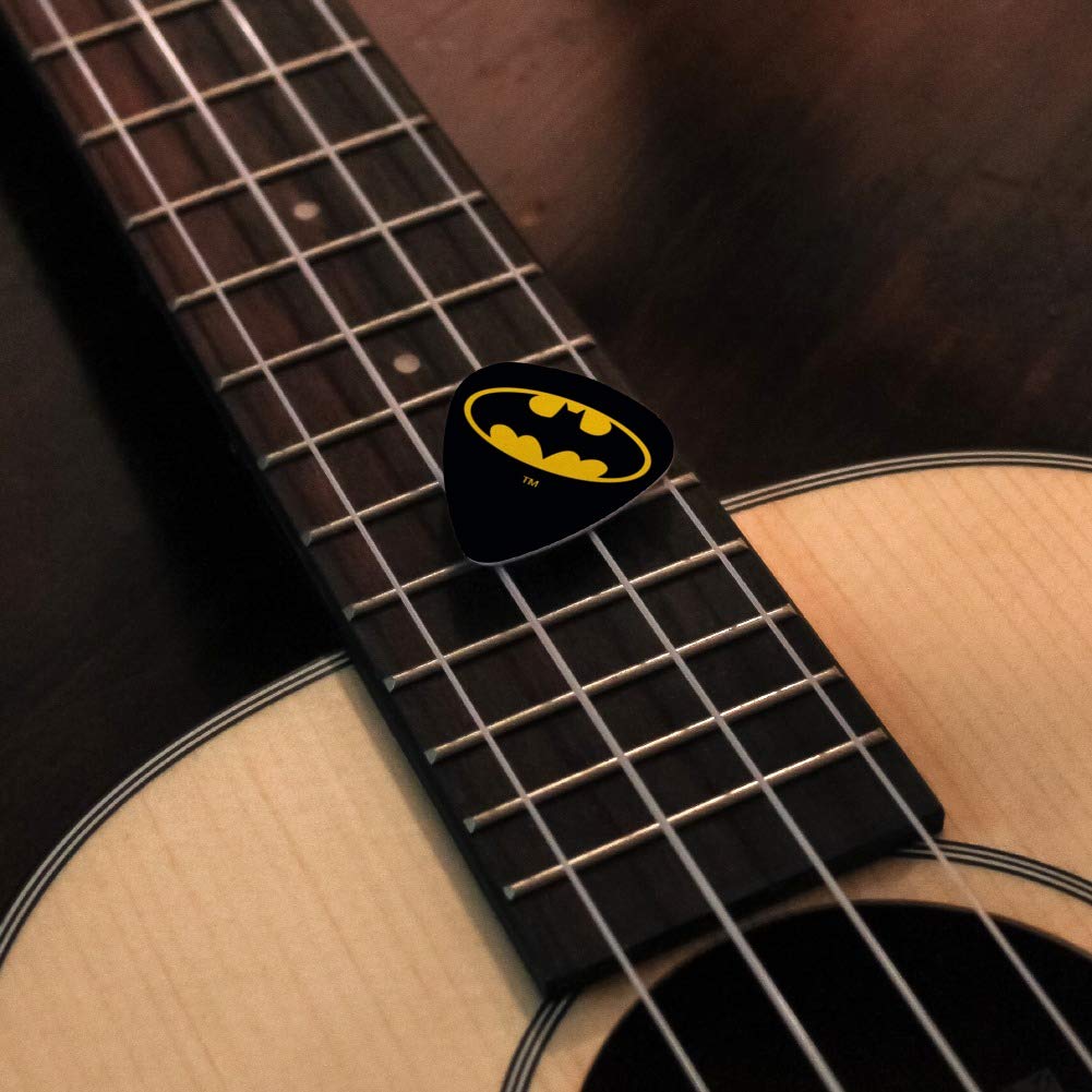 Plettri per chitarra con logo Batman Classic Bat Shield, calibro medio, set di 6