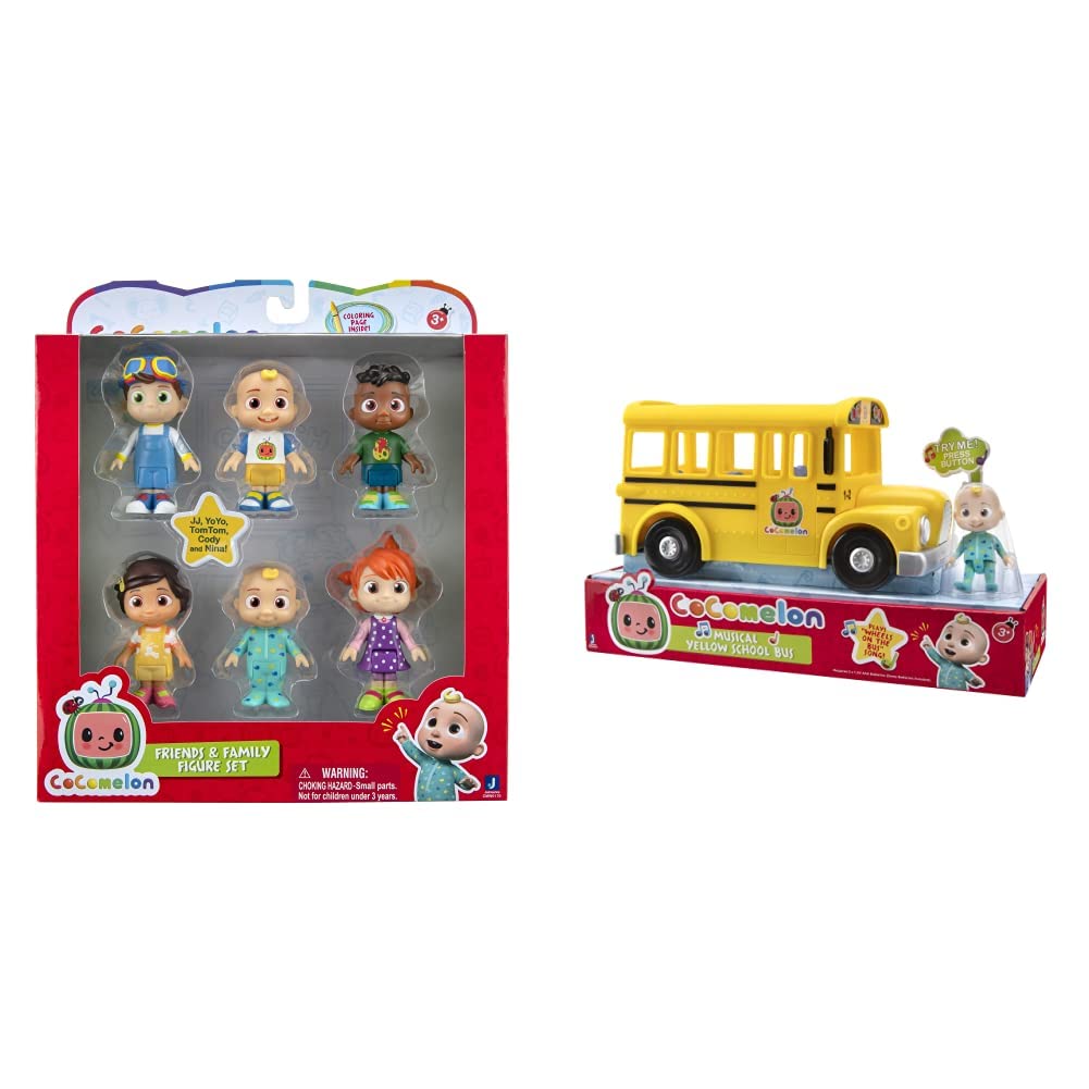 Cocomelon Friends & Family 6 Figure Pack + Musical Yellow School