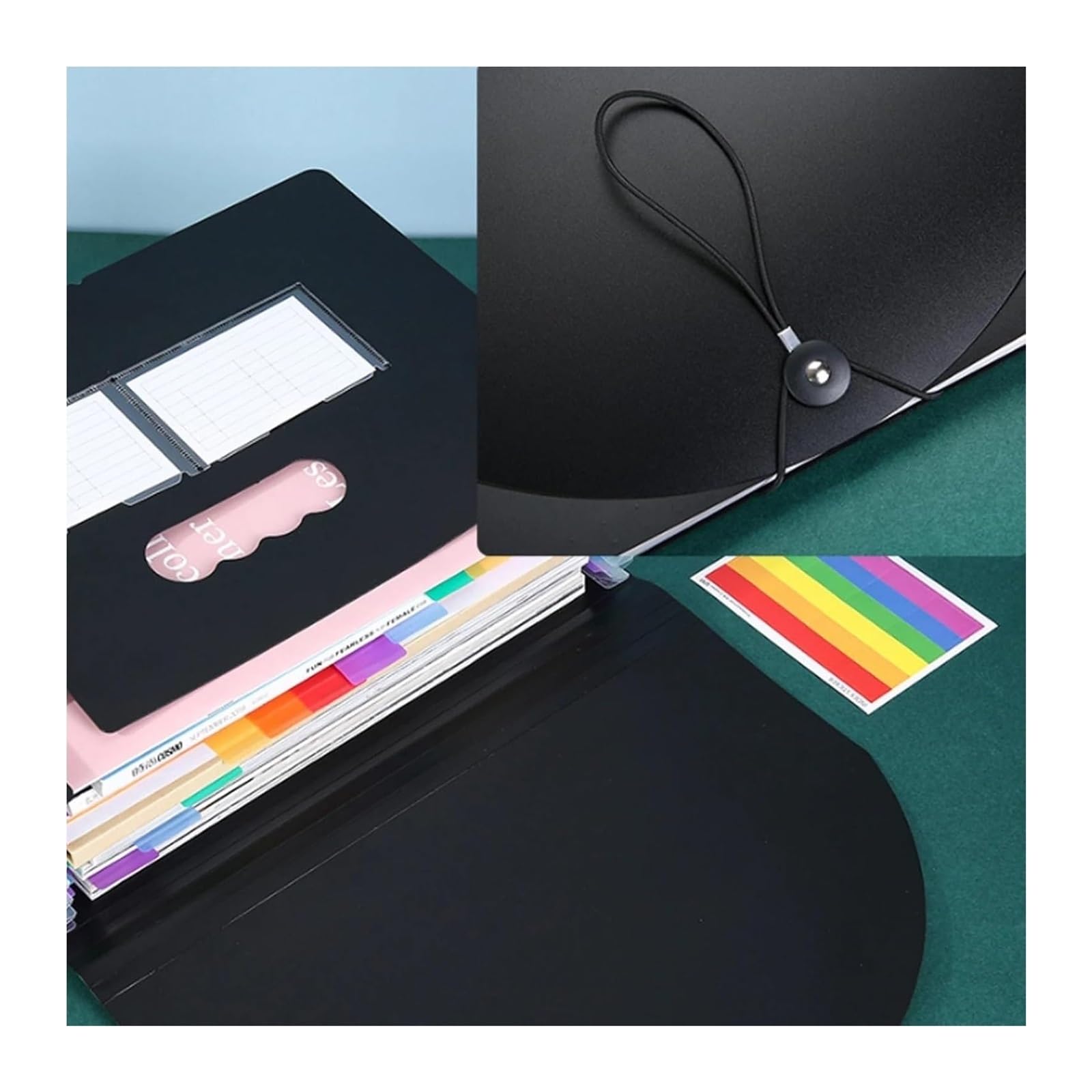 Organizer a Fisarmonica, Scatola Porta Documenti A4 for Fisarmonica, Organizer for fatture, Nero, 13 o 25 Tasche, for Ufficio Domestico(Black-25 Pockets)