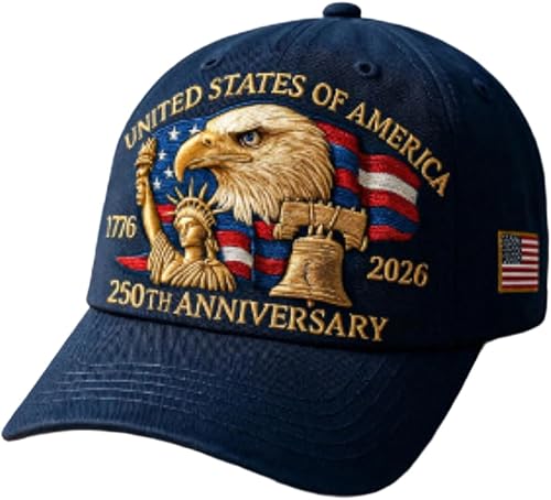 250th Anniversary USA Hat - United States 250 Anniversary Celebration Hat 1776–2